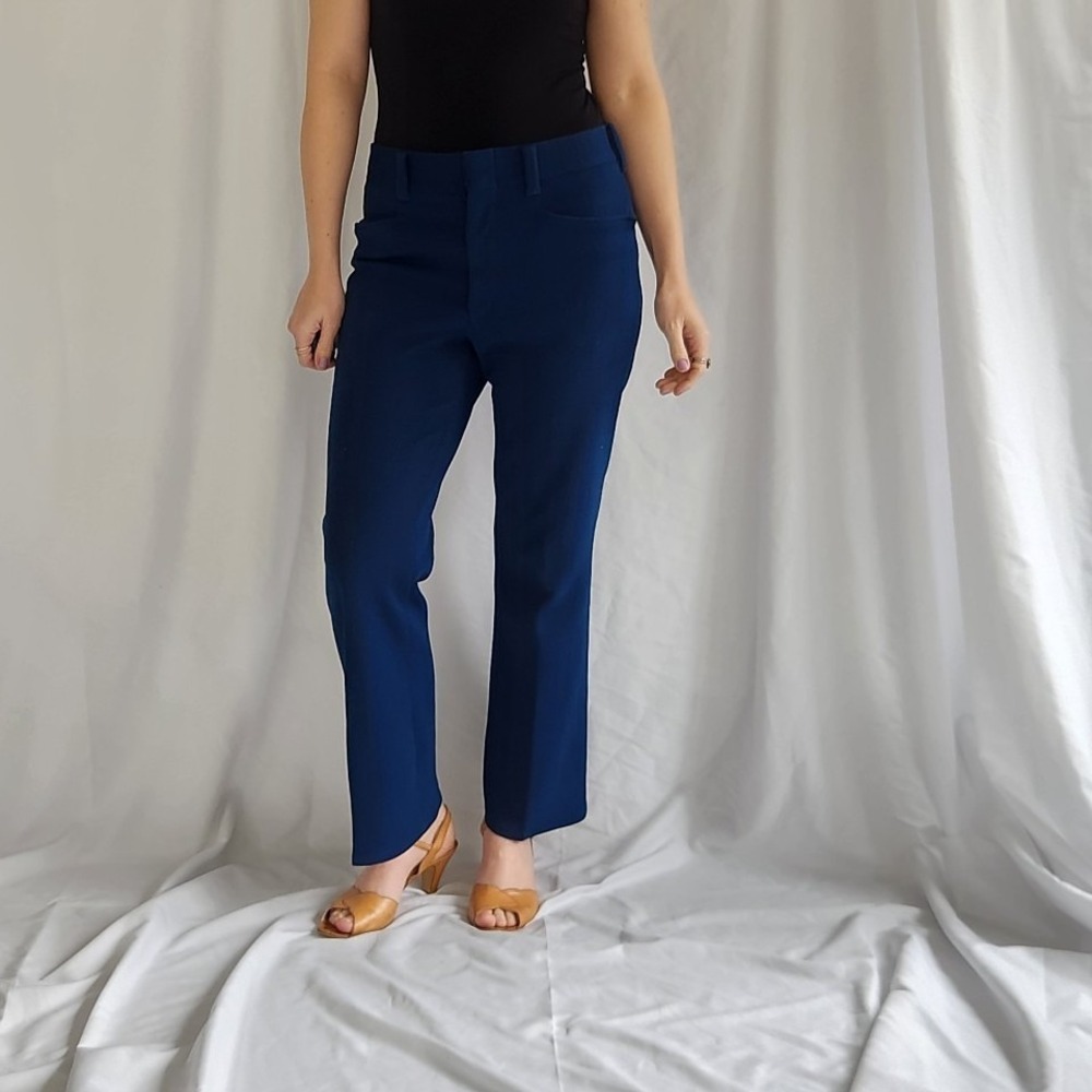 70s/80s Blue Poly‎ Trousers